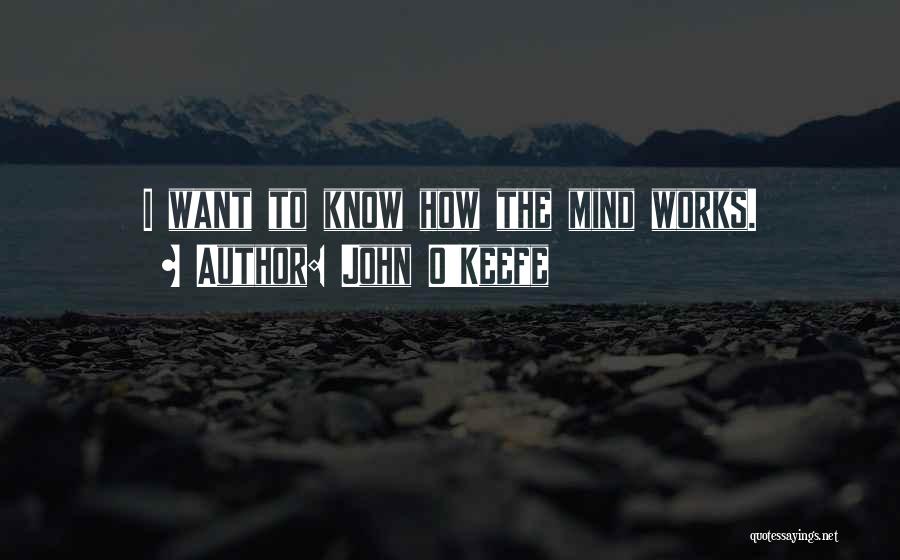 John O'Keefe Quotes: I Want To Know How The Mind Works.