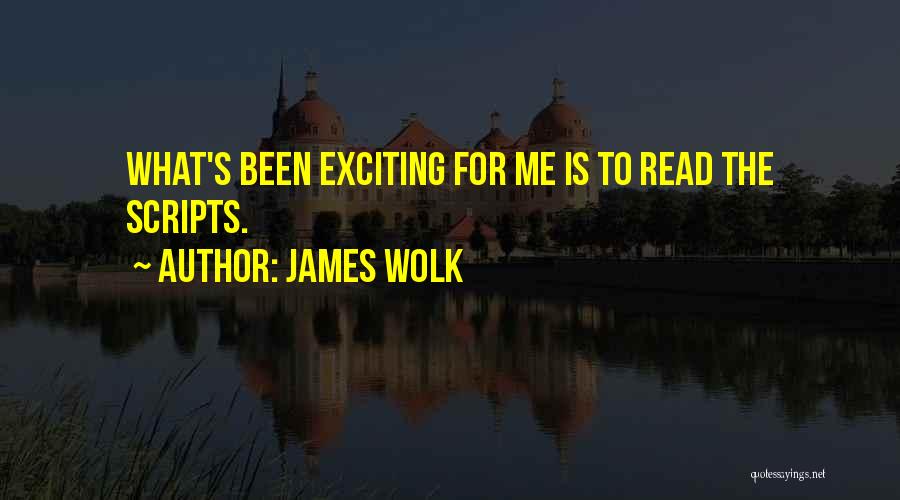 James Wolk Quotes: What's Been Exciting For Me Is To Read The Scripts.