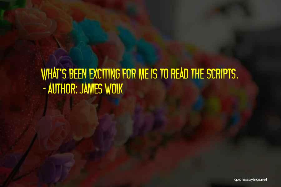 James Wolk Quotes: What's Been Exciting For Me Is To Read The Scripts.