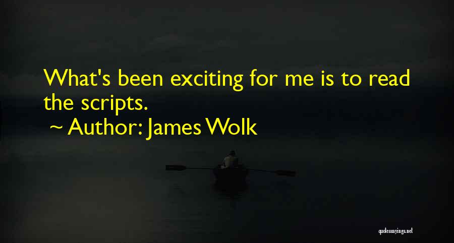 James Wolk Quotes: What's Been Exciting For Me Is To Read The Scripts.