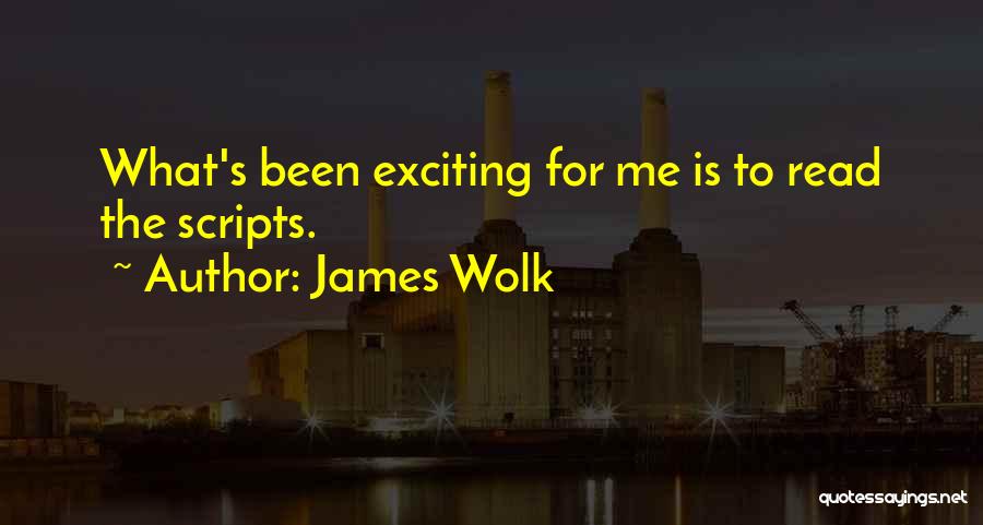 James Wolk Quotes: What's Been Exciting For Me Is To Read The Scripts.
