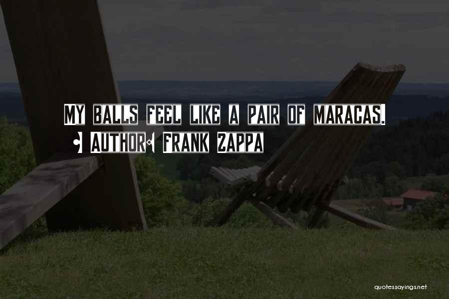 Frank Zappa Quotes: My Balls Feel Like A Pair Of Maracas.