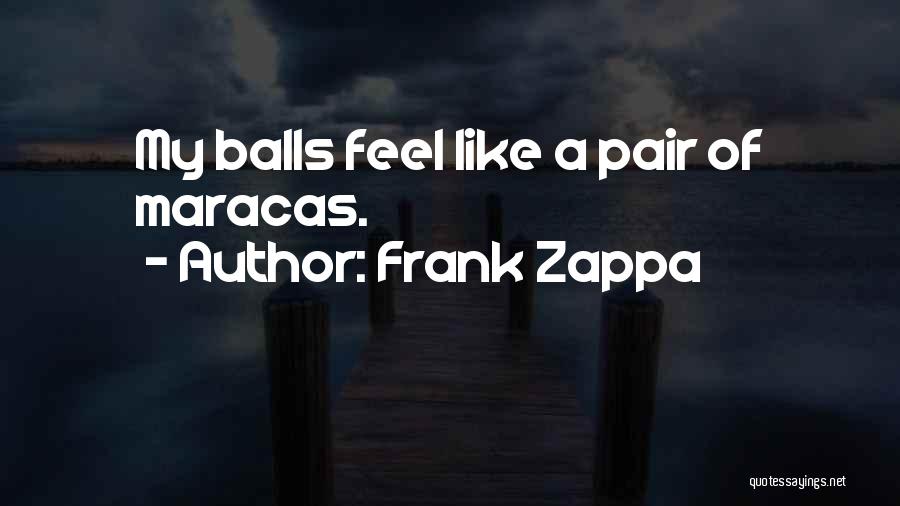 Frank Zappa Quotes: My Balls Feel Like A Pair Of Maracas.