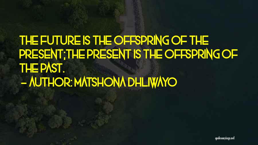 Matshona Dhliwayo Quotes: The Future Is The Offspring Of The Present;the Present Is The Offspring Of The Past.