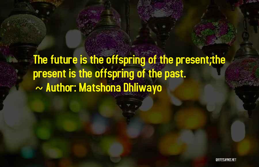 Matshona Dhliwayo Quotes: The Future Is The Offspring Of The Present;the Present Is The Offspring Of The Past.