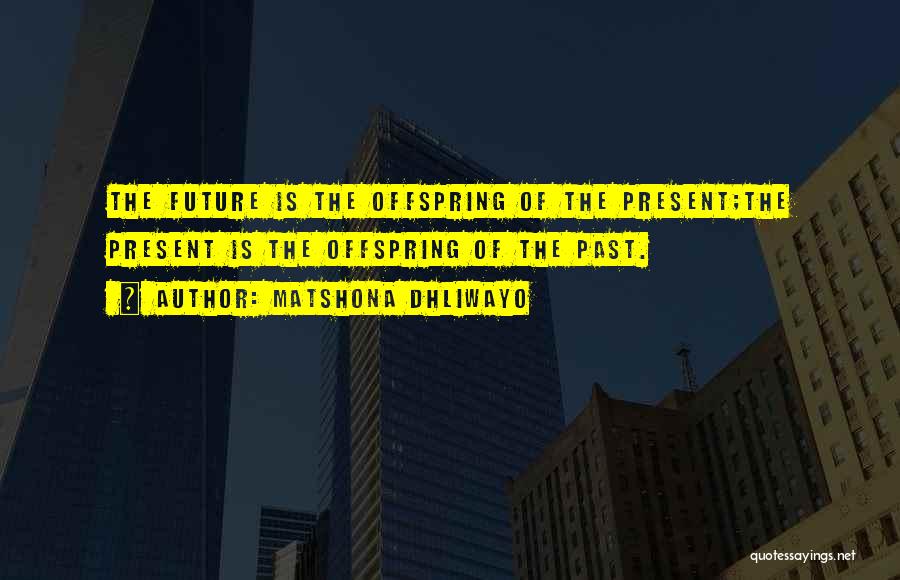 Matshona Dhliwayo Quotes: The Future Is The Offspring Of The Present;the Present Is The Offspring Of The Past.