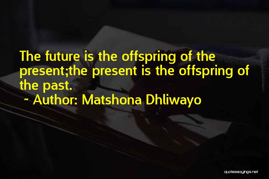 Matshona Dhliwayo Quotes: The Future Is The Offspring Of The Present;the Present Is The Offspring Of The Past.