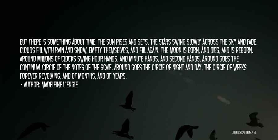 Madeleine L'Engle Quotes: But There Is Something About Time. The Sun Rises And Sets. The Stars Swing Slowly Across The Sky And Fade.