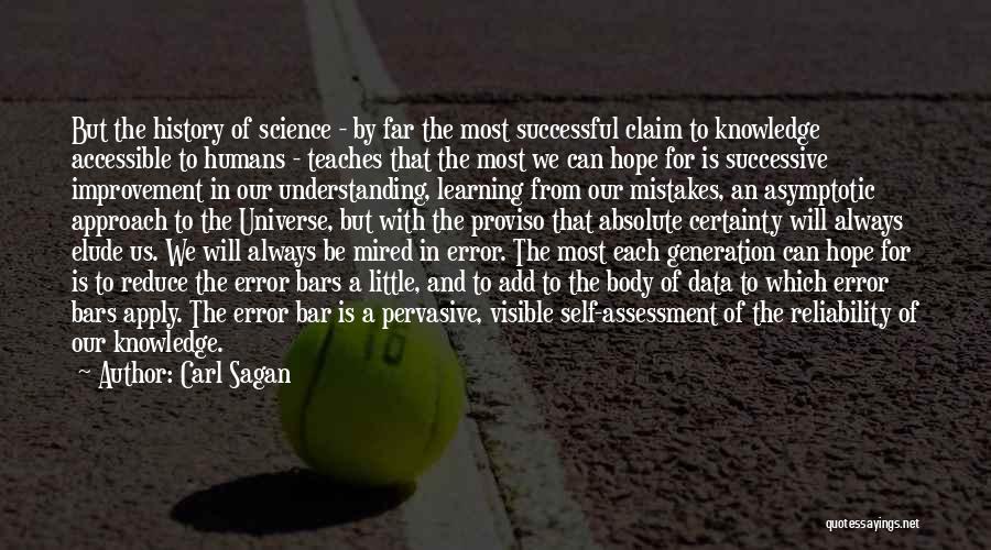 Carl Sagan Quotes: But The History Of Science - By Far The Most Successful Claim To Knowledge Accessible To Humans - Teaches That