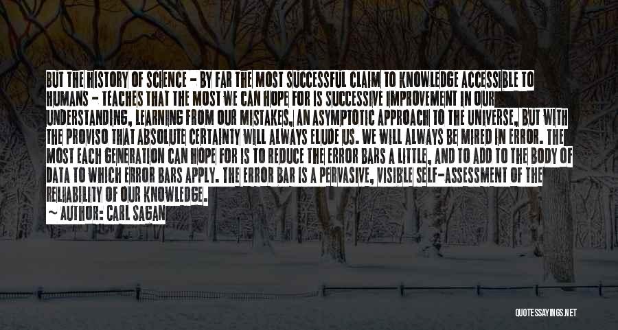 Carl Sagan Quotes: But The History Of Science - By Far The Most Successful Claim To Knowledge Accessible To Humans - Teaches That