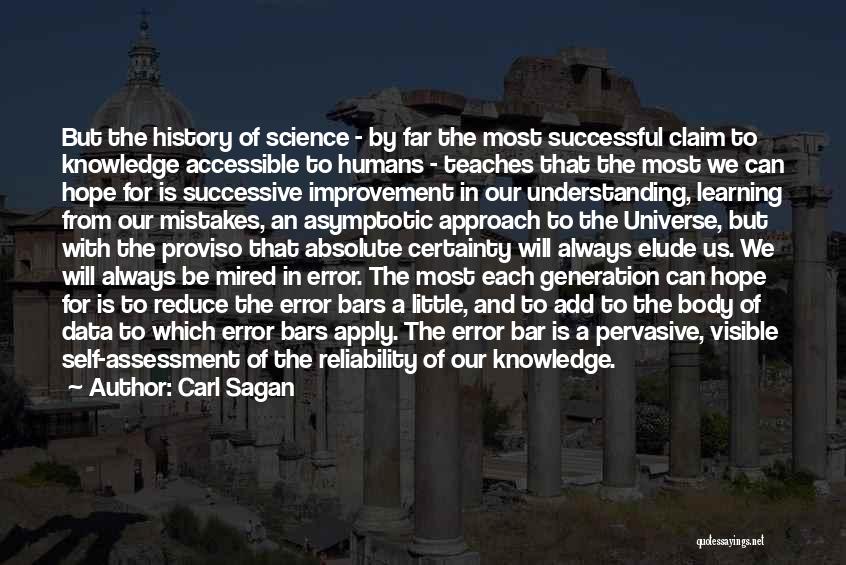 Carl Sagan Quotes: But The History Of Science - By Far The Most Successful Claim To Knowledge Accessible To Humans - Teaches That