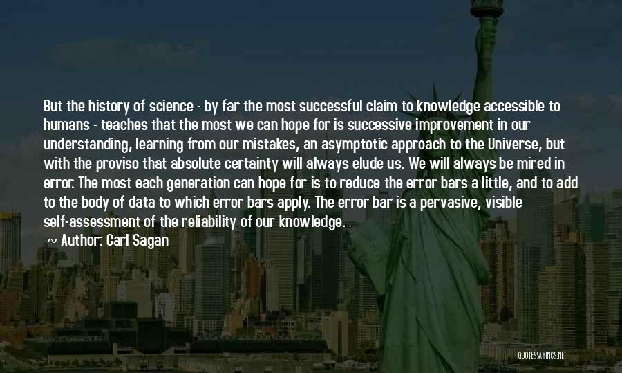 Carl Sagan Quotes: But The History Of Science - By Far The Most Successful Claim To Knowledge Accessible To Humans - Teaches That