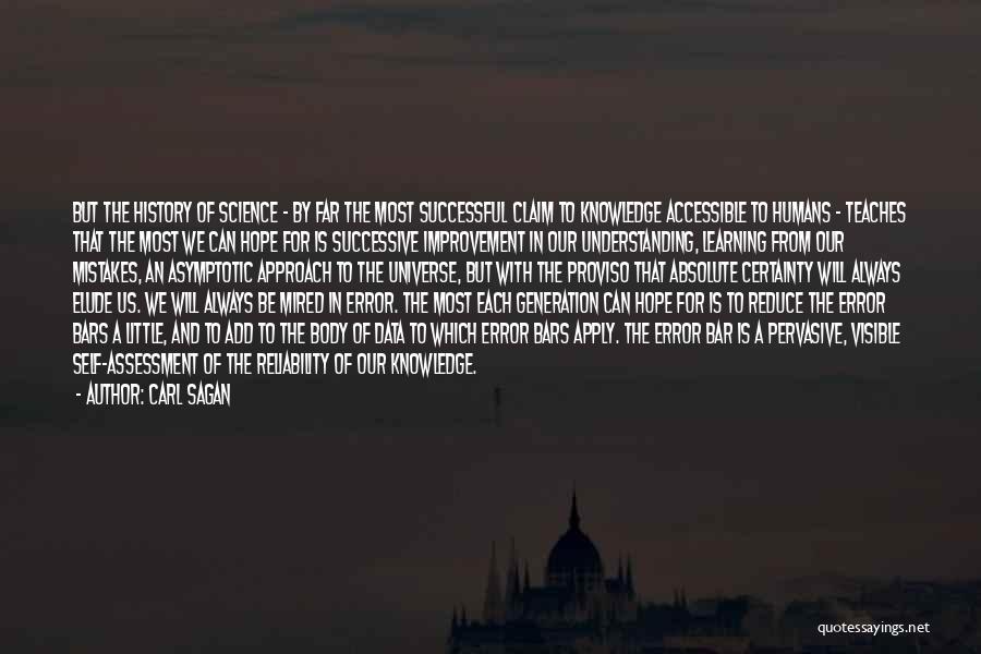 Carl Sagan Quotes: But The History Of Science - By Far The Most Successful Claim To Knowledge Accessible To Humans - Teaches That