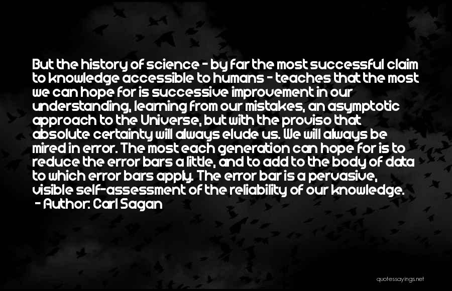 Carl Sagan Quotes: But The History Of Science - By Far The Most Successful Claim To Knowledge Accessible To Humans - Teaches That