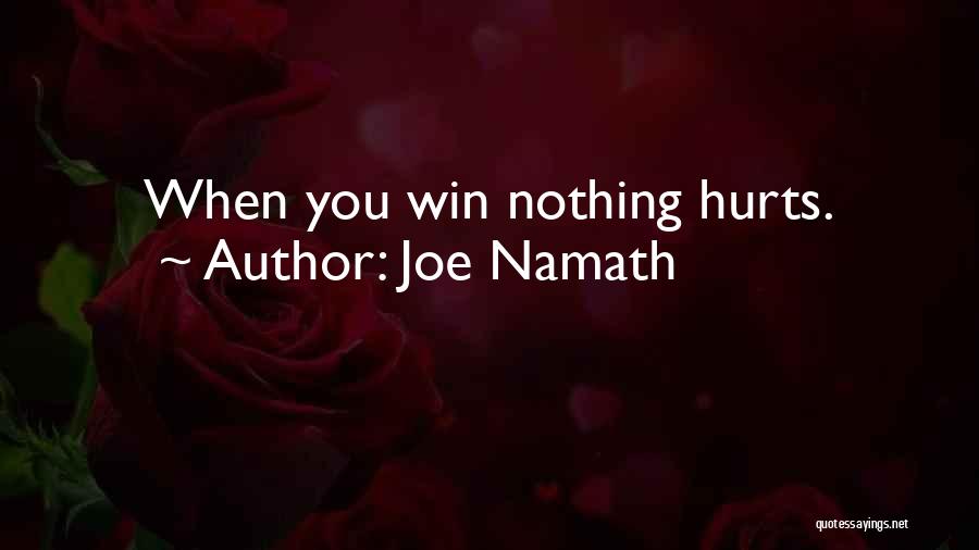 Joe Namath Quotes: When You Win Nothing Hurts.