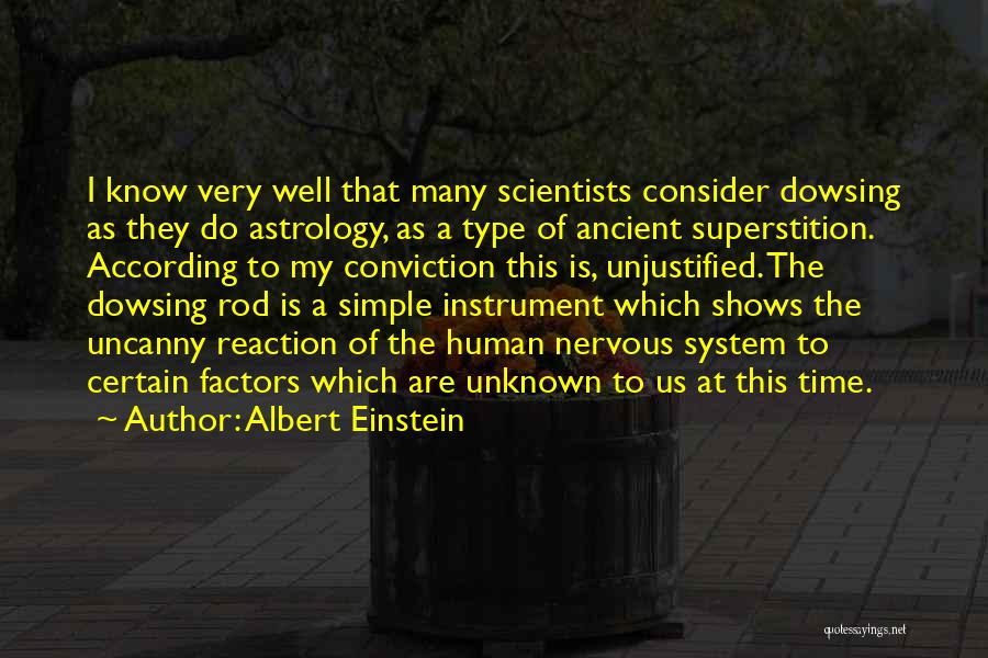 Albert Einstein Quotes: I Know Very Well That Many Scientists Consider Dowsing As They Do Astrology, As A Type Of Ancient Superstition. According