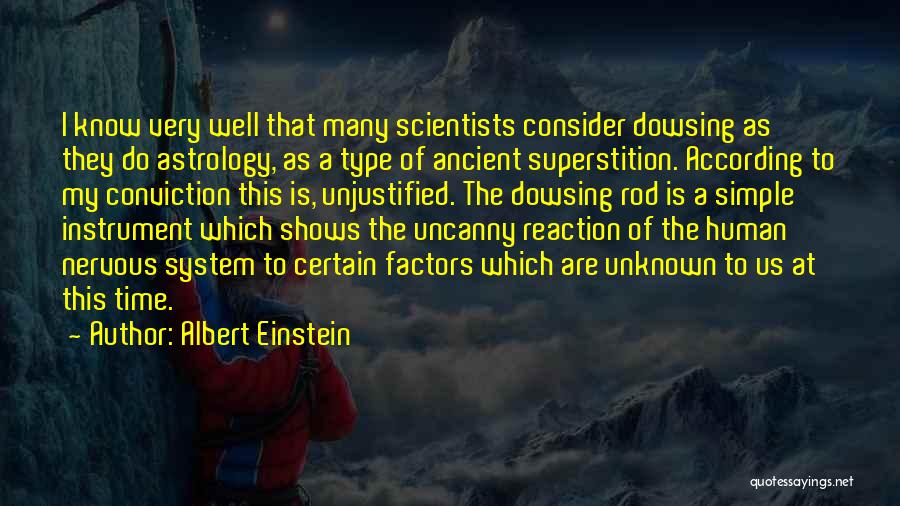 Albert Einstein Quotes: I Know Very Well That Many Scientists Consider Dowsing As They Do Astrology, As A Type Of Ancient Superstition. According