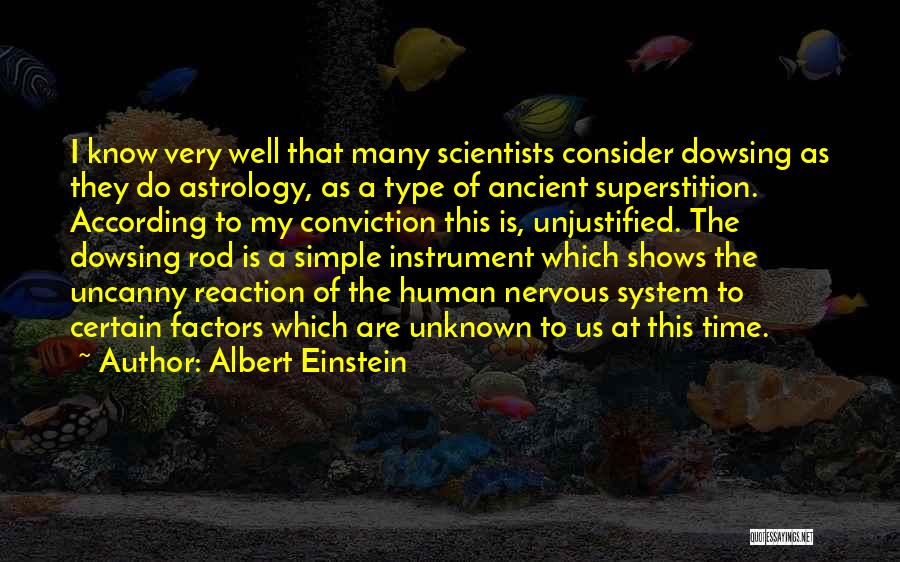 Albert Einstein Quotes: I Know Very Well That Many Scientists Consider Dowsing As They Do Astrology, As A Type Of Ancient Superstition. According