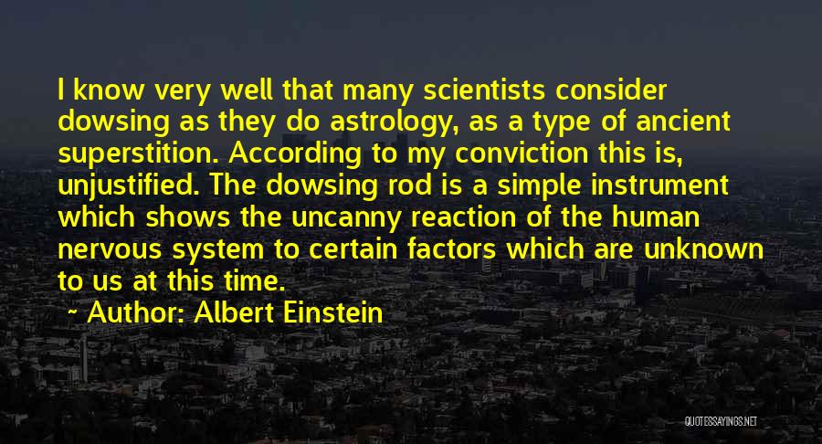 Albert Einstein Quotes: I Know Very Well That Many Scientists Consider Dowsing As They Do Astrology, As A Type Of Ancient Superstition. According