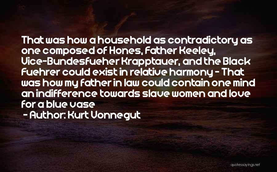 Kurt Vonnegut Quotes: That Was How A Household As Contradictory As One Composed Of Hones, Father Keeley, Vice-bundesfueher Krapptauer, And The Black Fuehrer