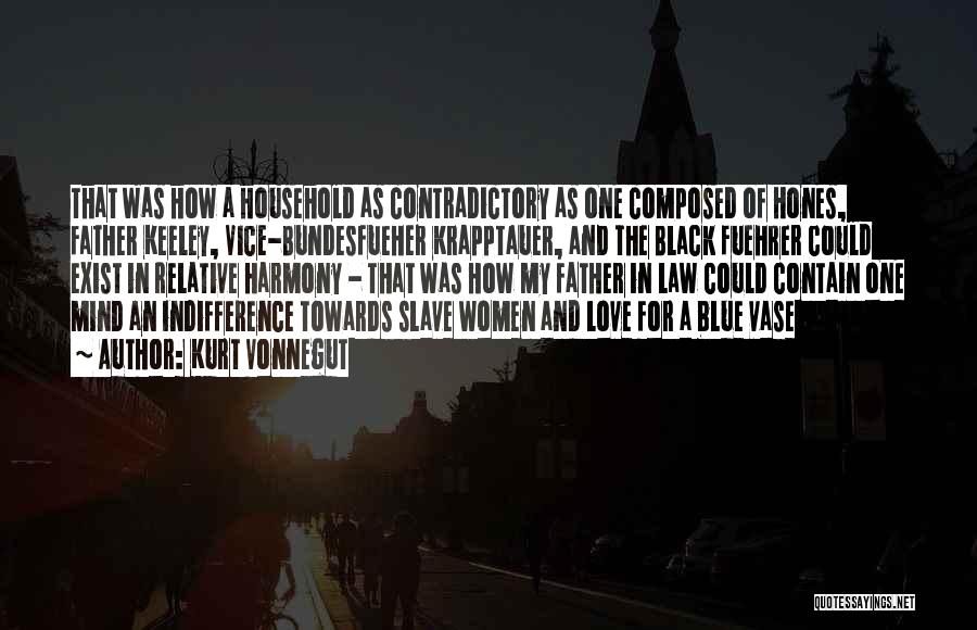 Kurt Vonnegut Quotes: That Was How A Household As Contradictory As One Composed Of Hones, Father Keeley, Vice-bundesfueher Krapptauer, And The Black Fuehrer