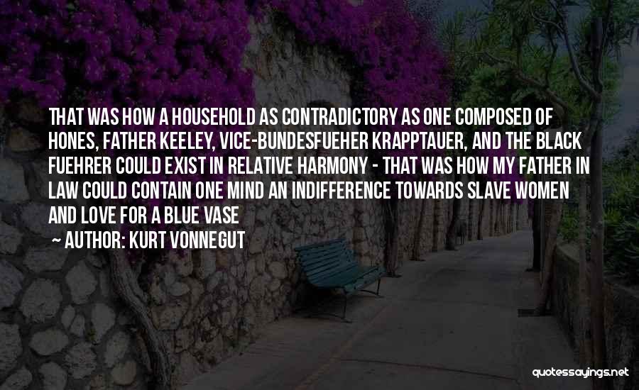 Kurt Vonnegut Quotes: That Was How A Household As Contradictory As One Composed Of Hones, Father Keeley, Vice-bundesfueher Krapptauer, And The Black Fuehrer