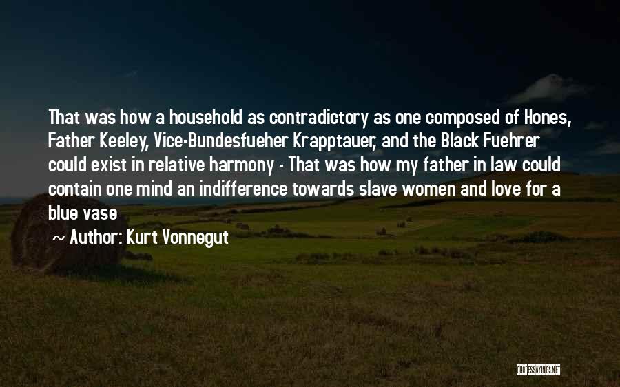 Kurt Vonnegut Quotes: That Was How A Household As Contradictory As One Composed Of Hones, Father Keeley, Vice-bundesfueher Krapptauer, And The Black Fuehrer