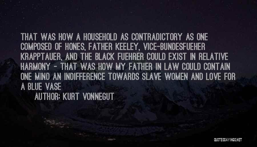 Kurt Vonnegut Quotes: That Was How A Household As Contradictory As One Composed Of Hones, Father Keeley, Vice-bundesfueher Krapptauer, And The Black Fuehrer