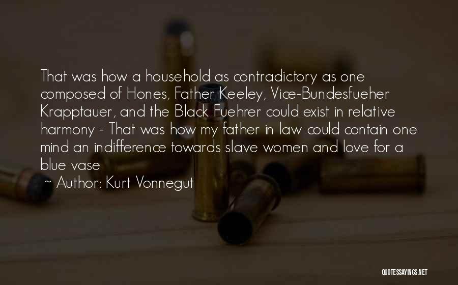 Kurt Vonnegut Quotes: That Was How A Household As Contradictory As One Composed Of Hones, Father Keeley, Vice-bundesfueher Krapptauer, And The Black Fuehrer