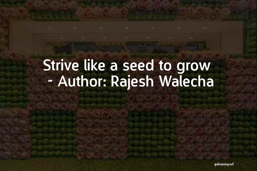 Rajesh Walecha Quotes: Strive Like A Seed To Grow