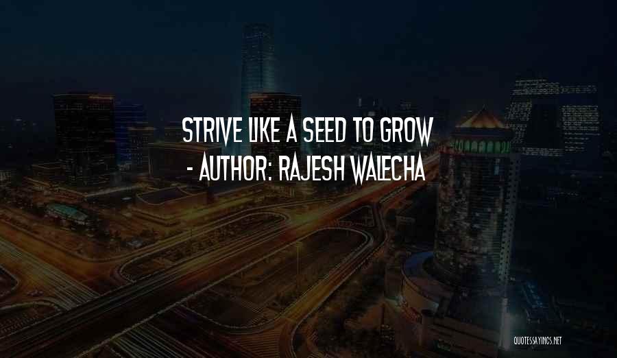 Rajesh Walecha Quotes: Strive Like A Seed To Grow