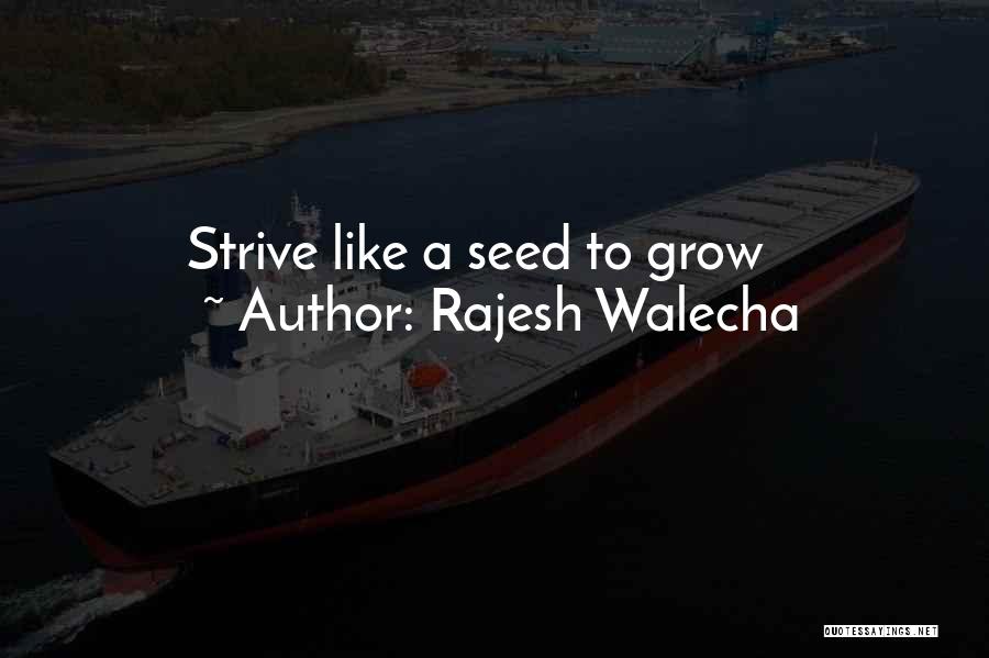 Rajesh Walecha Quotes: Strive Like A Seed To Grow