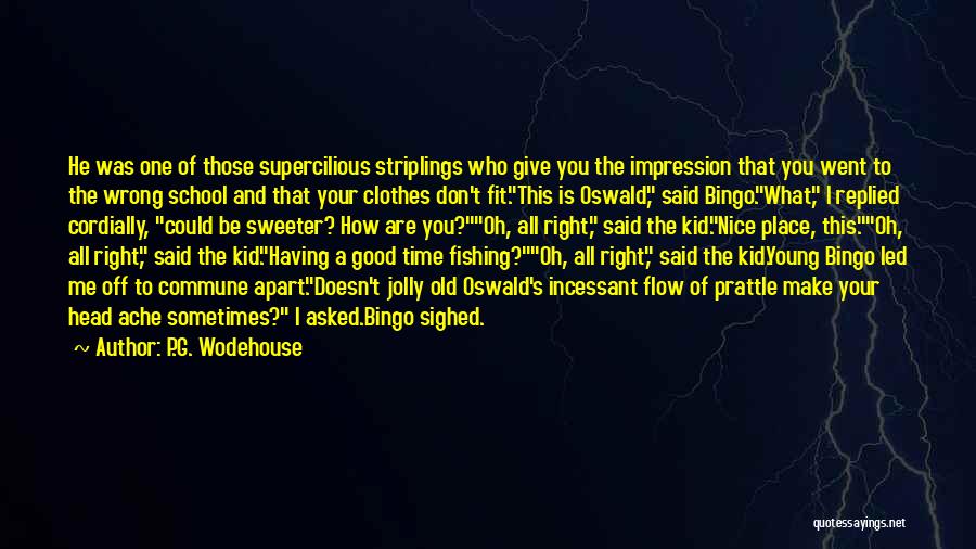 P.G. Wodehouse Quotes: He Was One Of Those Supercilious Striplings Who Give You The Impression That You Went To The Wrong School And