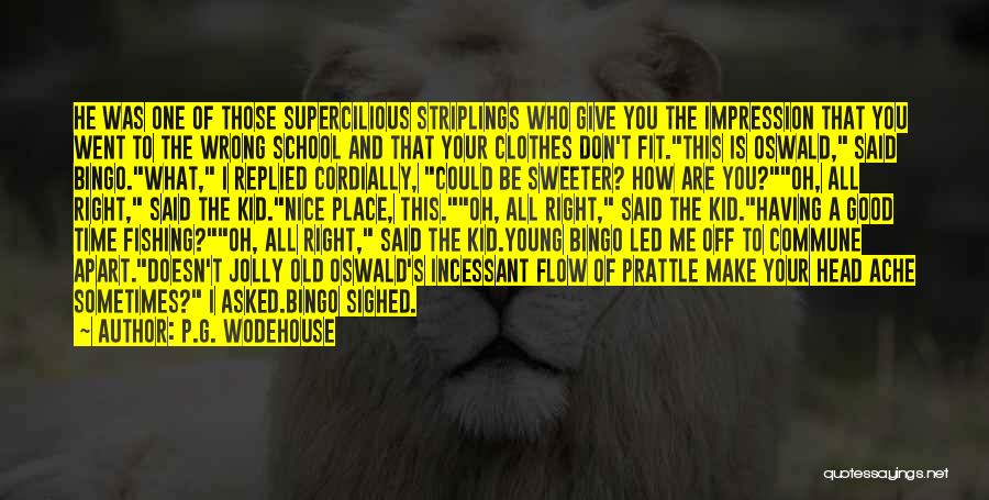 P.G. Wodehouse Quotes: He Was One Of Those Supercilious Striplings Who Give You The Impression That You Went To The Wrong School And