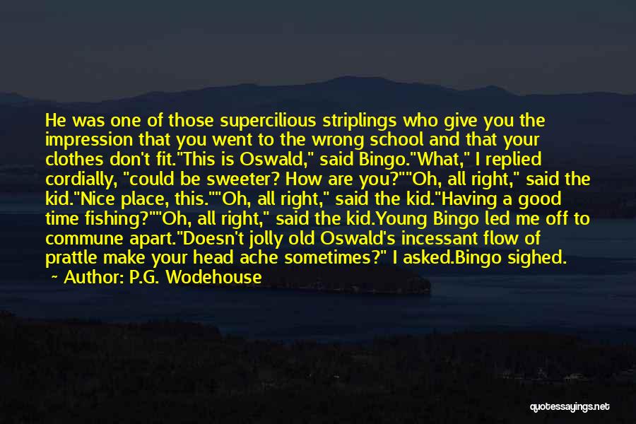 P.G. Wodehouse Quotes: He Was One Of Those Supercilious Striplings Who Give You The Impression That You Went To The Wrong School And