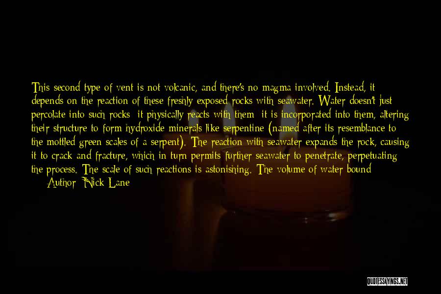 Nick Lane Quotes: This Second Type Of Vent Is Not Volcanic, And There's No Magma Involved. Instead, It Depends On The Reaction Of