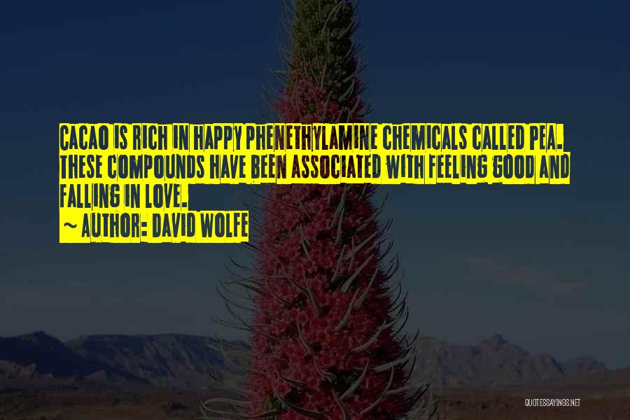 David Wolfe Quotes: Cacao Is Rich In Happy Phenethylamine Chemicals Called Pea. These Compounds Have Been Associated With Feeling Good And Falling In