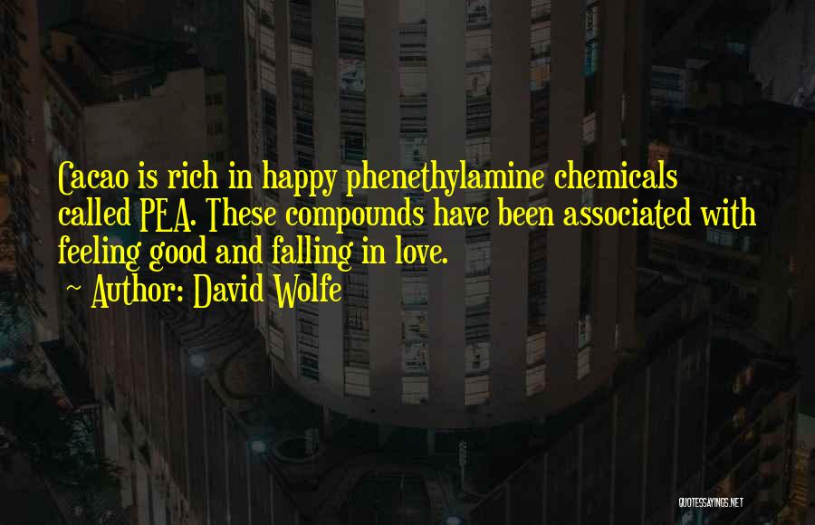 David Wolfe Quotes: Cacao Is Rich In Happy Phenethylamine Chemicals Called Pea. These Compounds Have Been Associated With Feeling Good And Falling In