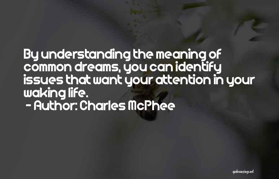 Charles McPhee Quotes: By Understanding The Meaning Of Common Dreams, You Can Identify Issues That Want Your Attention In Your Waking Life.