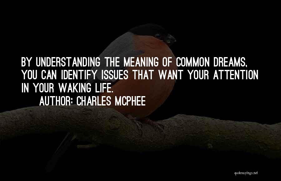 Charles McPhee Quotes: By Understanding The Meaning Of Common Dreams, You Can Identify Issues That Want Your Attention In Your Waking Life.