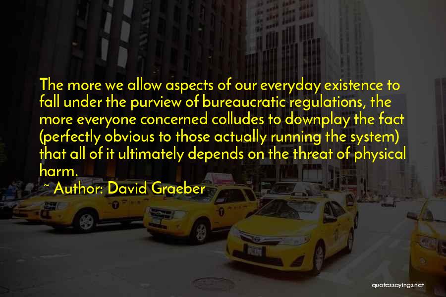 David Graeber Quotes: The More We Allow Aspects Of Our Everyday Existence To Fall Under The Purview Of Bureaucratic Regulations, The More Everyone