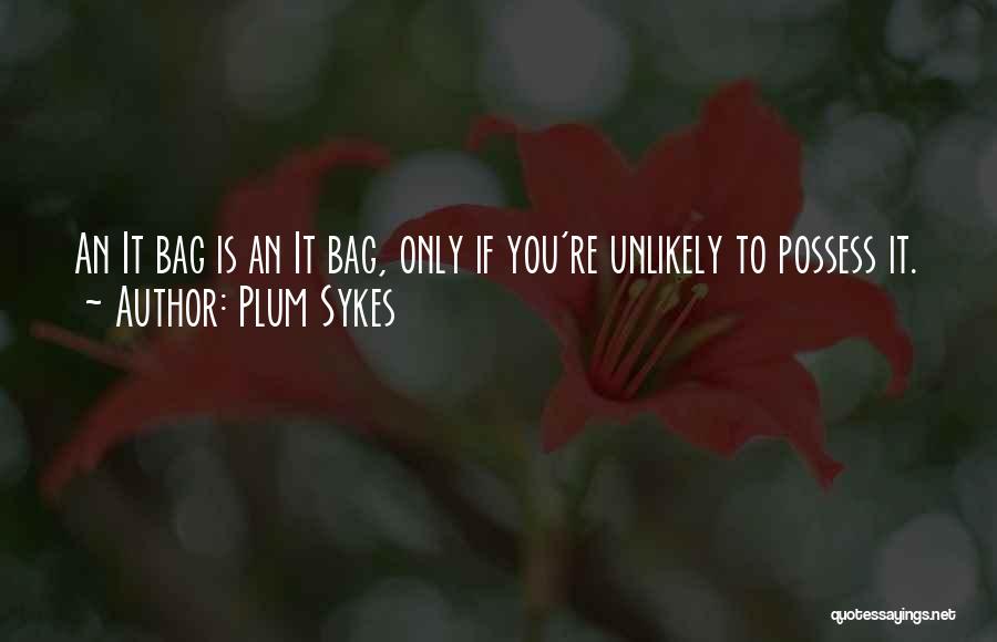 Plum Sykes Quotes: An It Bag Is An It Bag, Only If You're Unlikely To Possess It.
