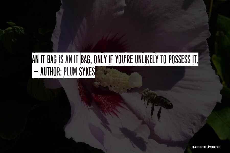 Plum Sykes Quotes: An It Bag Is An It Bag, Only If You're Unlikely To Possess It.