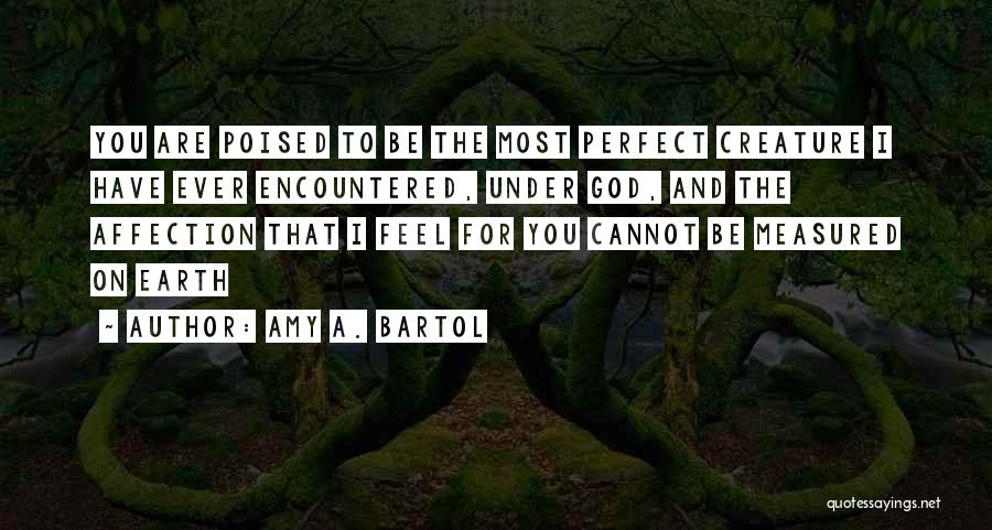 Amy A. Bartol Quotes: You Are Poised To Be The Most Perfect Creature I Have Ever Encountered, Under God, And The Affection That I