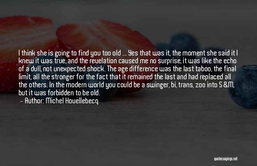 Michel Houellebecq Quotes: I Think She Is Going To Find You Too Old ... Yes That Was It, The Moment She Said It