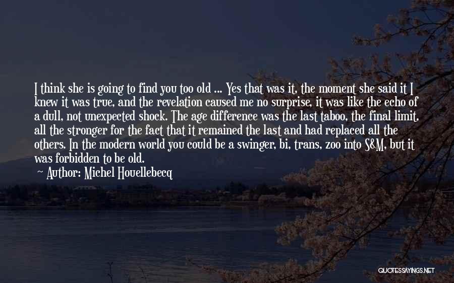 Michel Houellebecq Quotes: I Think She Is Going To Find You Too Old ... Yes That Was It, The Moment She Said It