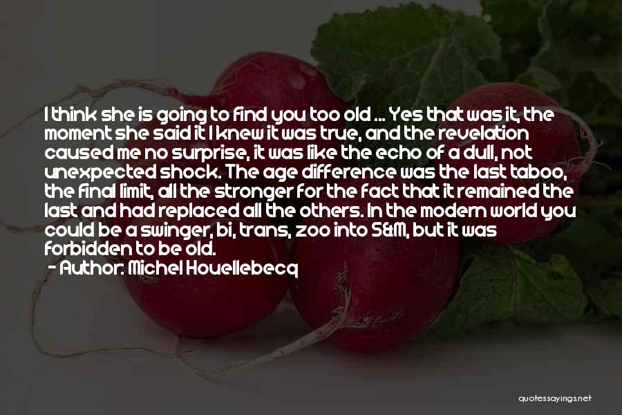 Michel Houellebecq Quotes: I Think She Is Going To Find You Too Old ... Yes That Was It, The Moment She Said It