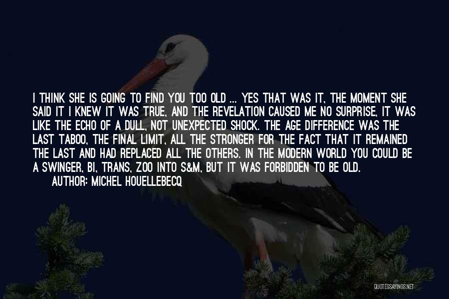 Michel Houellebecq Quotes: I Think She Is Going To Find You Too Old ... Yes That Was It, The Moment She Said It