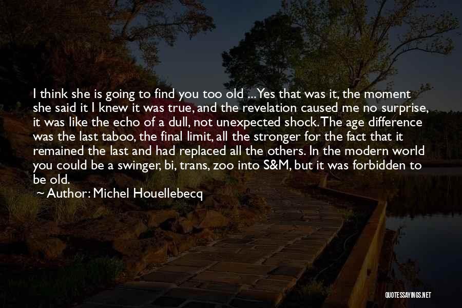 Michel Houellebecq Quotes: I Think She Is Going To Find You Too Old ... Yes That Was It, The Moment She Said It