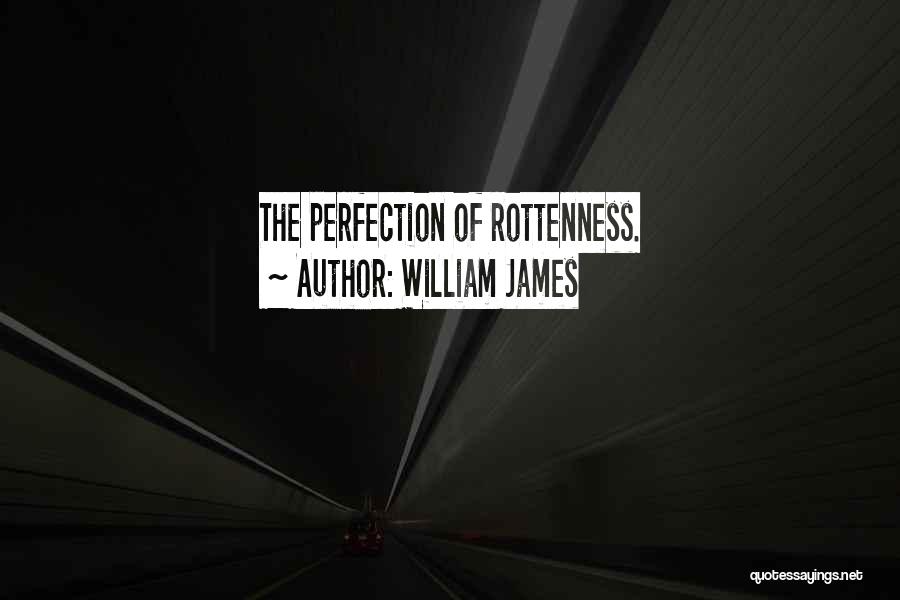 William James Quotes: The Perfection Of Rottenness.